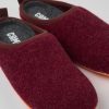 Damen CamperLab Slipper | Weinroter Wollhausschuh Fur Damen