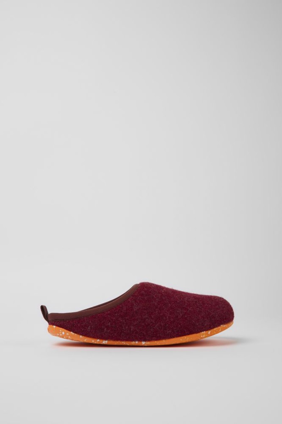 Damen CamperLab Slipper | Weinroter Wollhausschuh Fur Damen