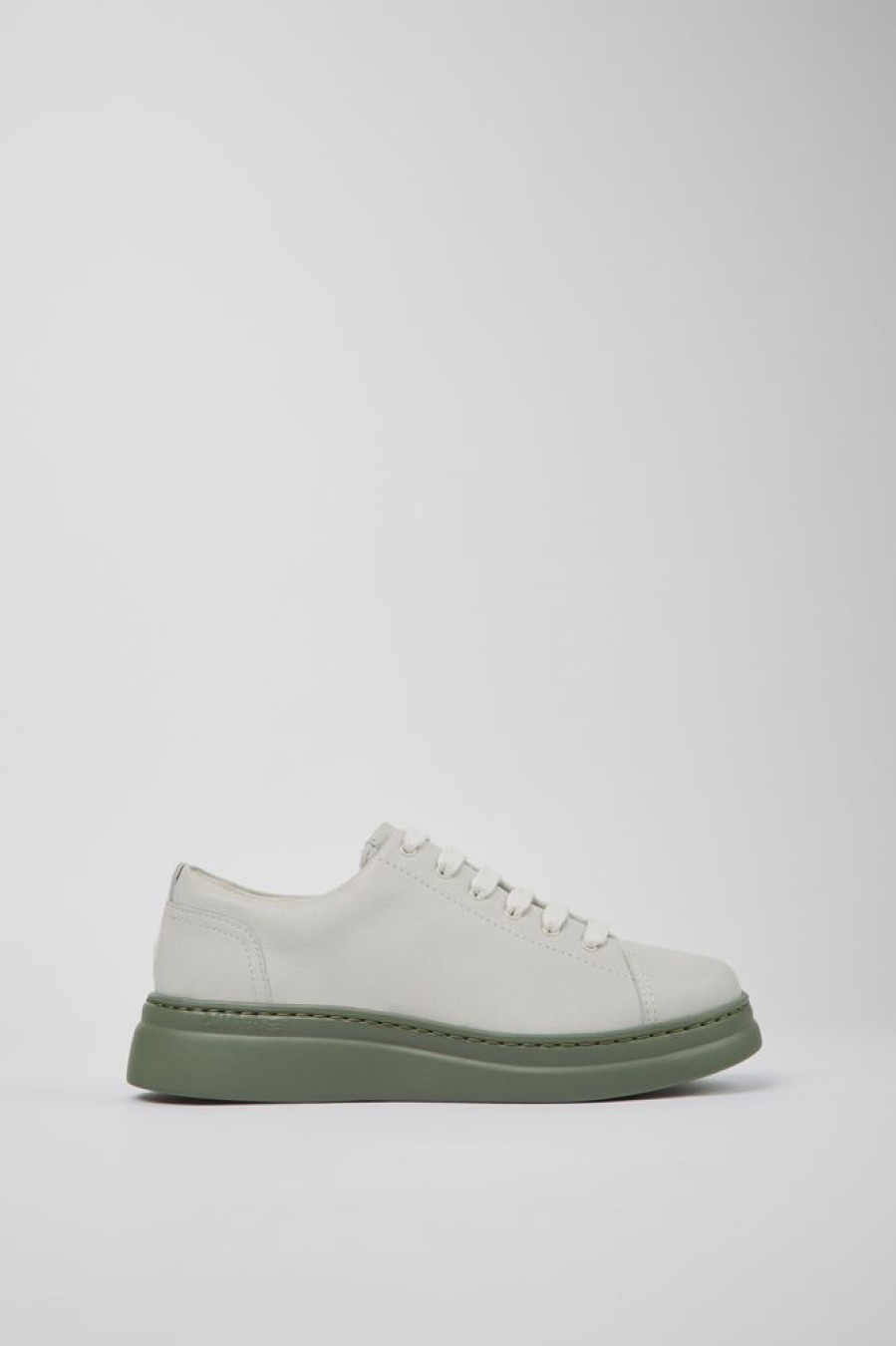 Damen CamperLab Sneaker | Weiser Damensneaker Aus Ungefarbtem Leder