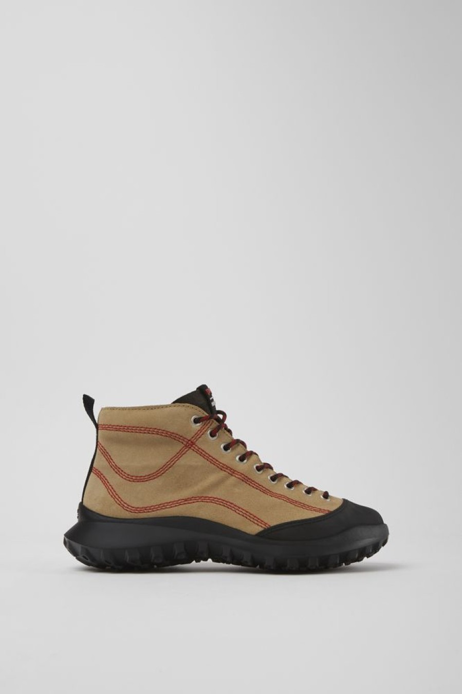 Damen CamperLab Stiefeletten | Beiger Damensneaker Aus Textil Und Nubukleder