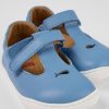 Kinder CamperLab Klettverschluss | Blauer T-Steg-Schuh Aus Leder