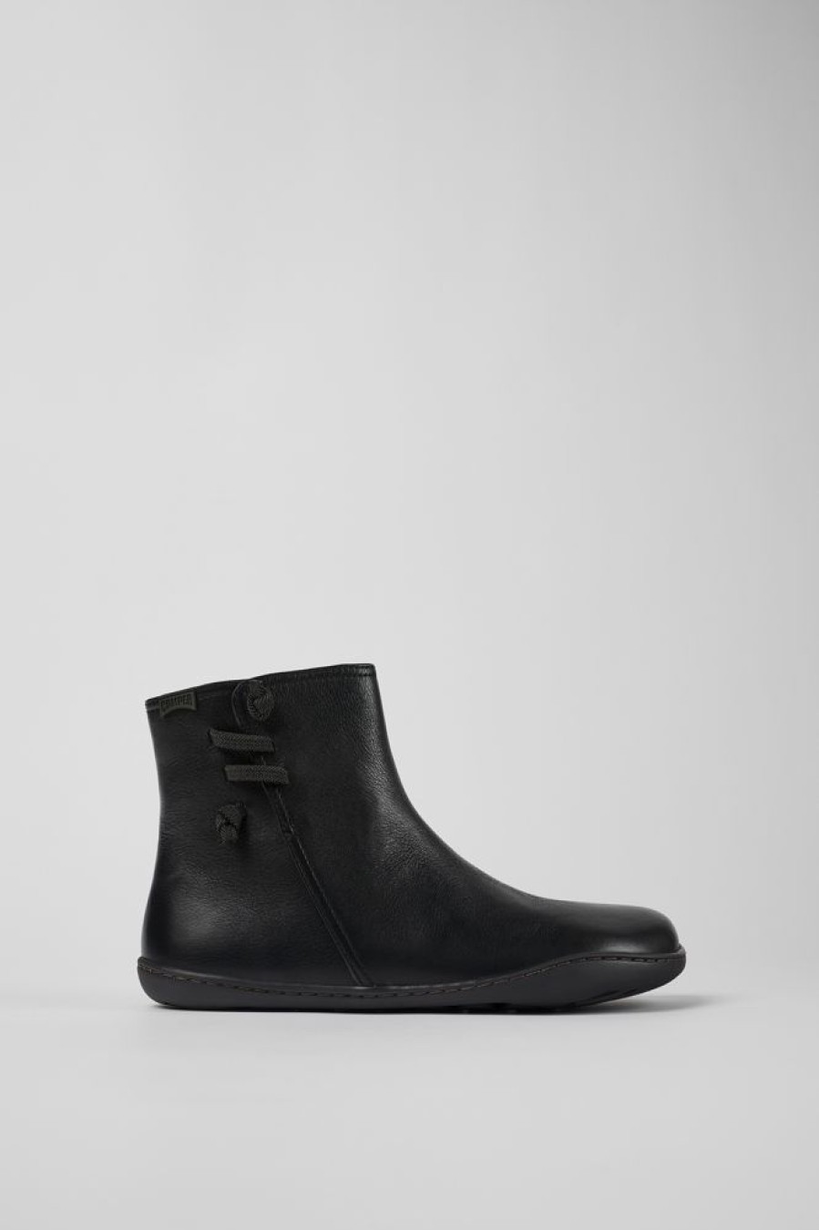 Damen CamperLab Stiefeletten | Schwarze Damenstiefelette Aus Leder