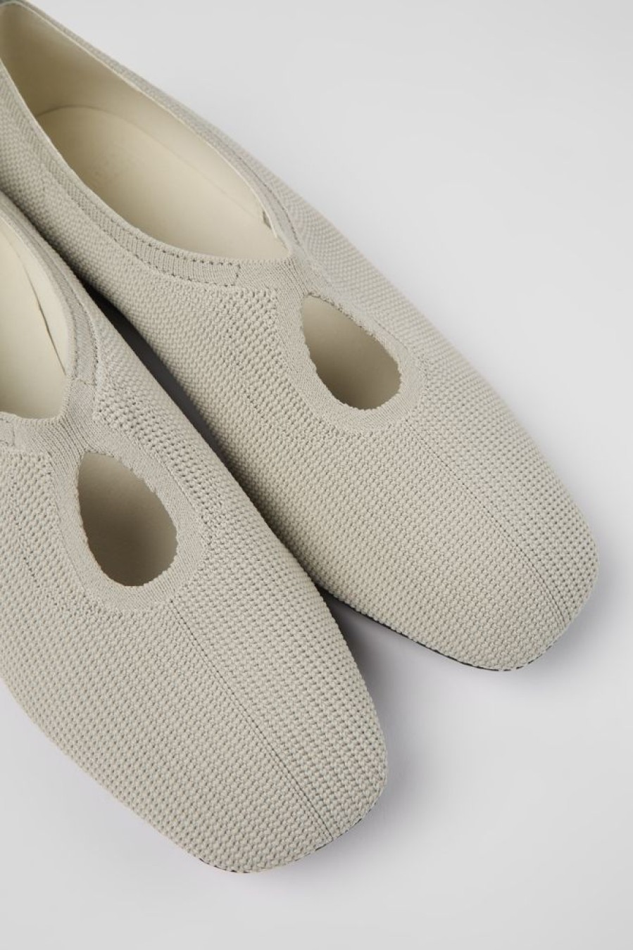 Damen CamperLab Sneaker | Graue Damenstrickballerinas Aus Einem Stuck