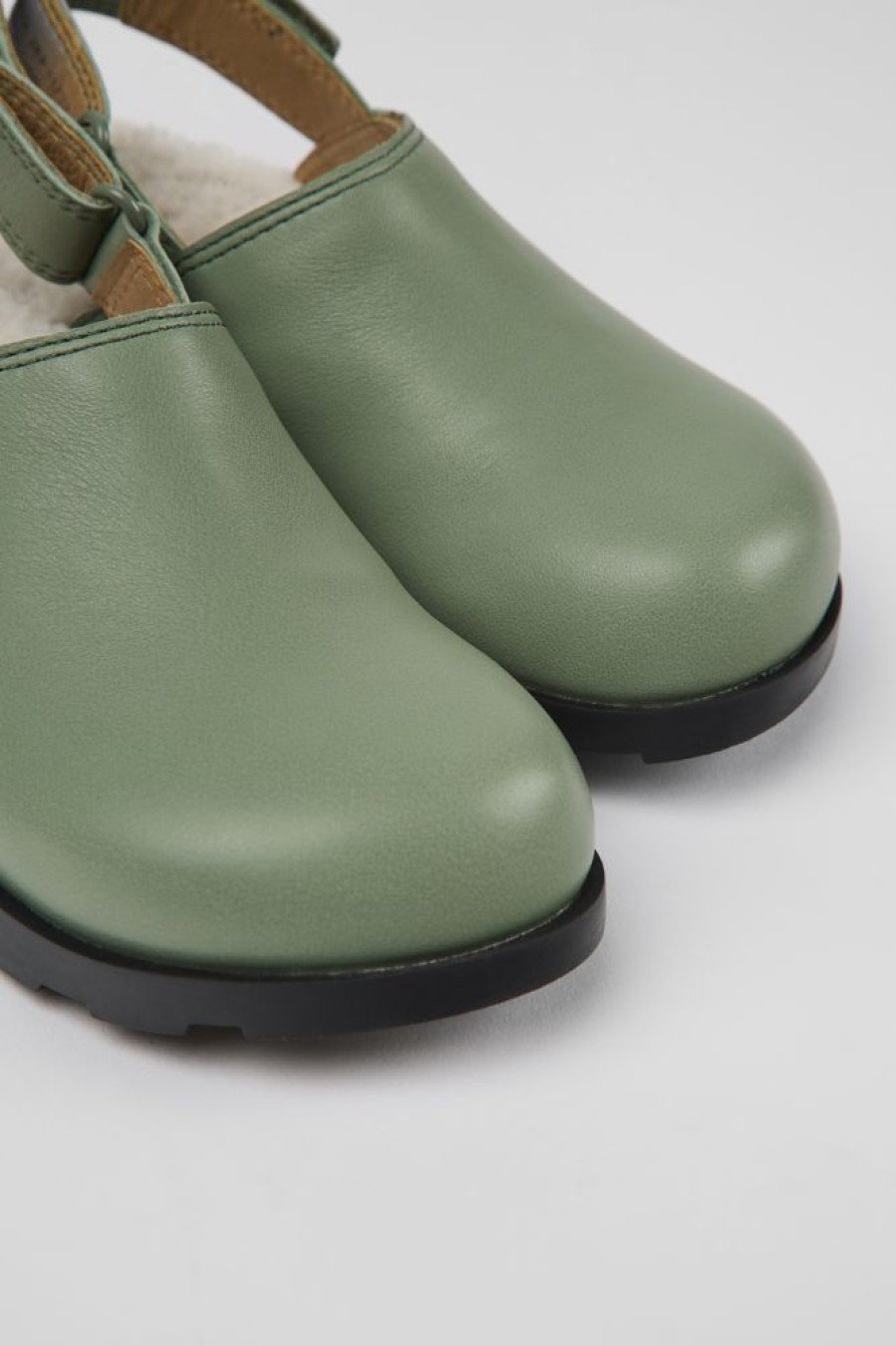 Kinder CamperLab Klettverschluss | Gruner Kinderclog Aus Leder