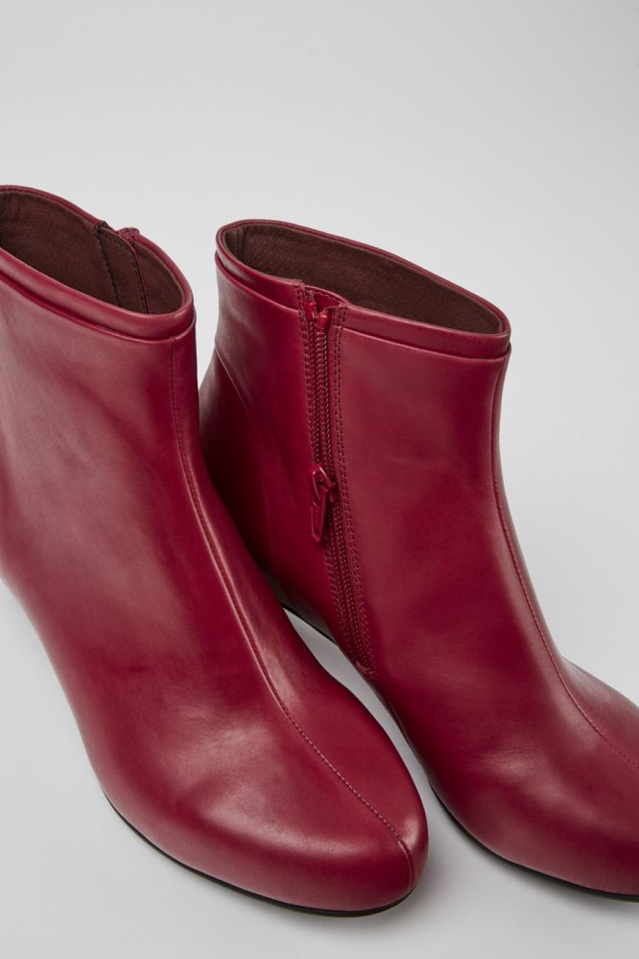 Damen CamperLab Stiefeletten | Rote Damenstiefelette Aus Leder