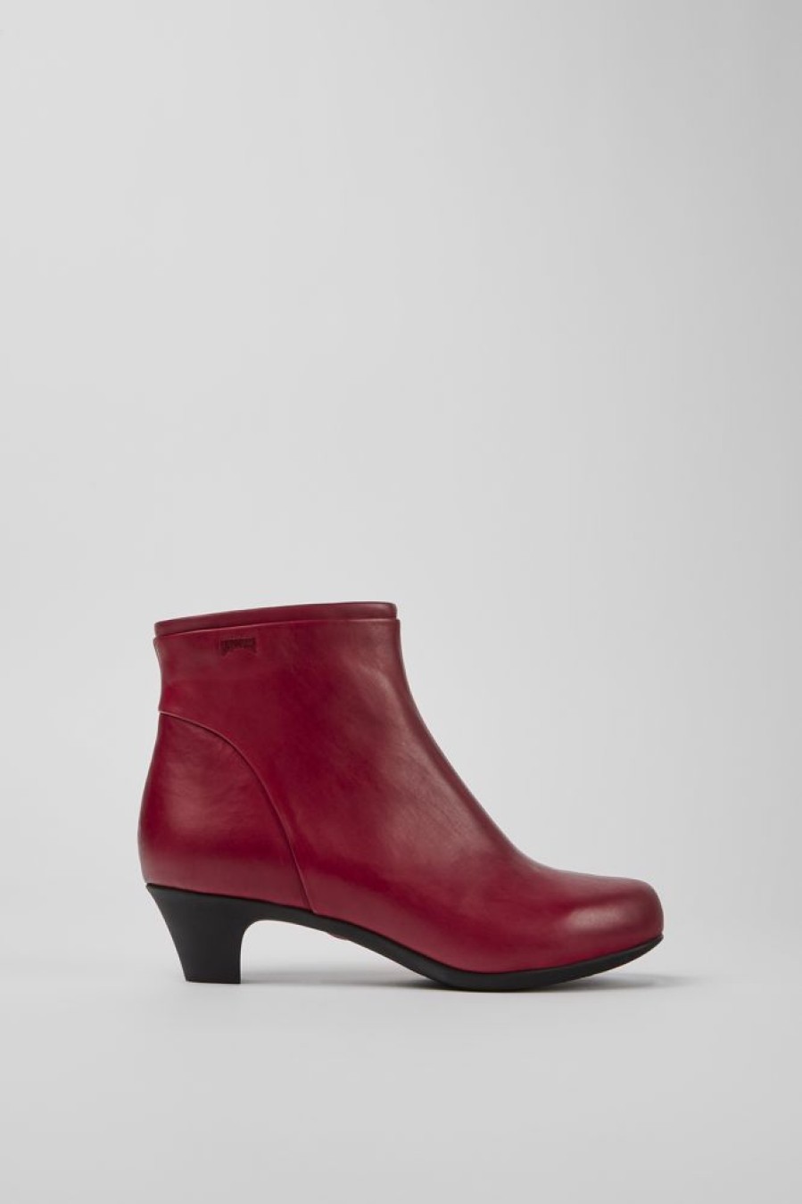 Damen CamperLab Stiefeletten | Rote Damenstiefelette Aus Leder