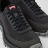 Herren CamperLab Sneaker | Schwarze Herrensneaker Aus Textil Und Nubukleder