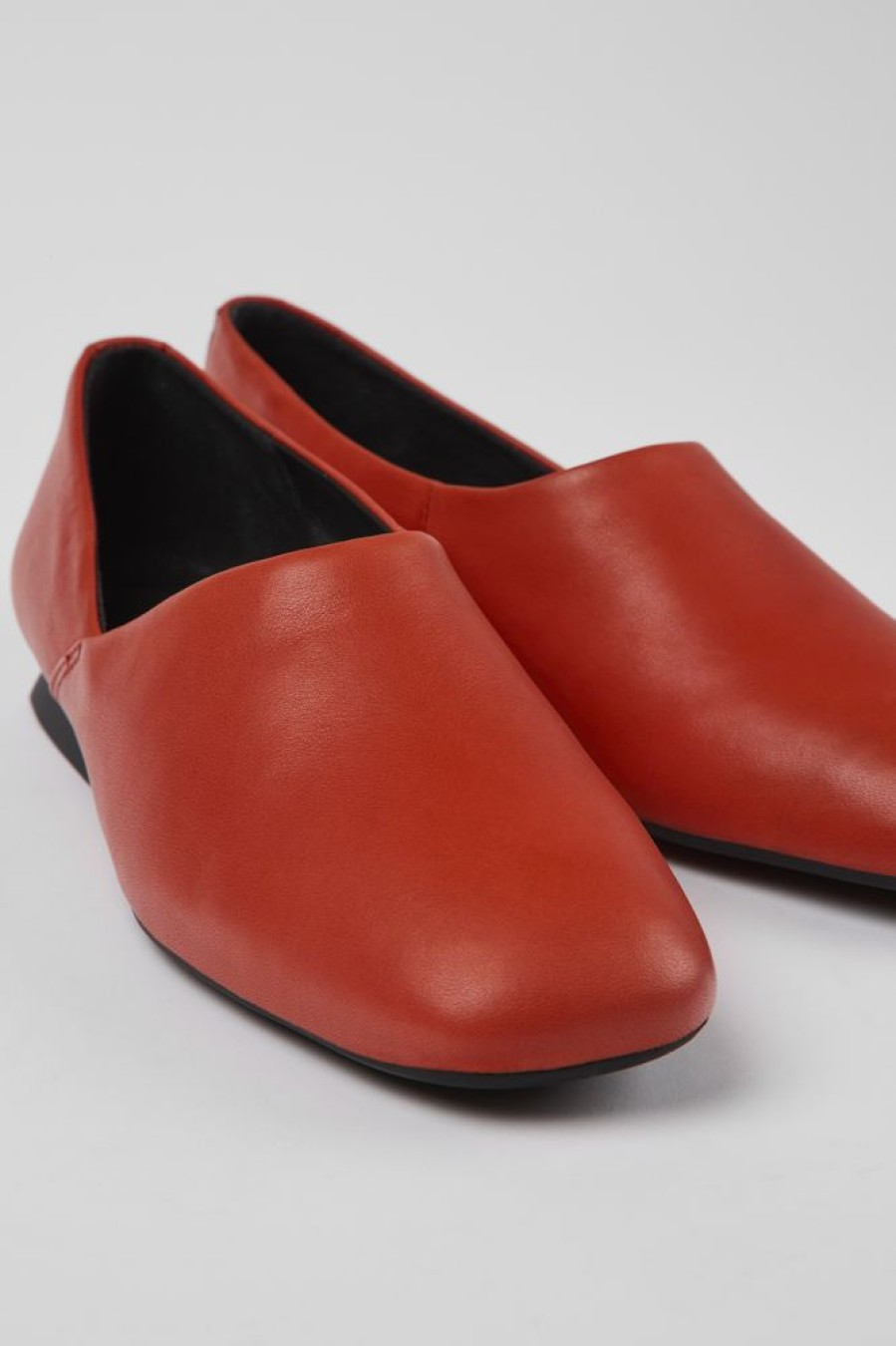 Damen CamperLab Sneaker | Rote Damenballerinas Aus Leder