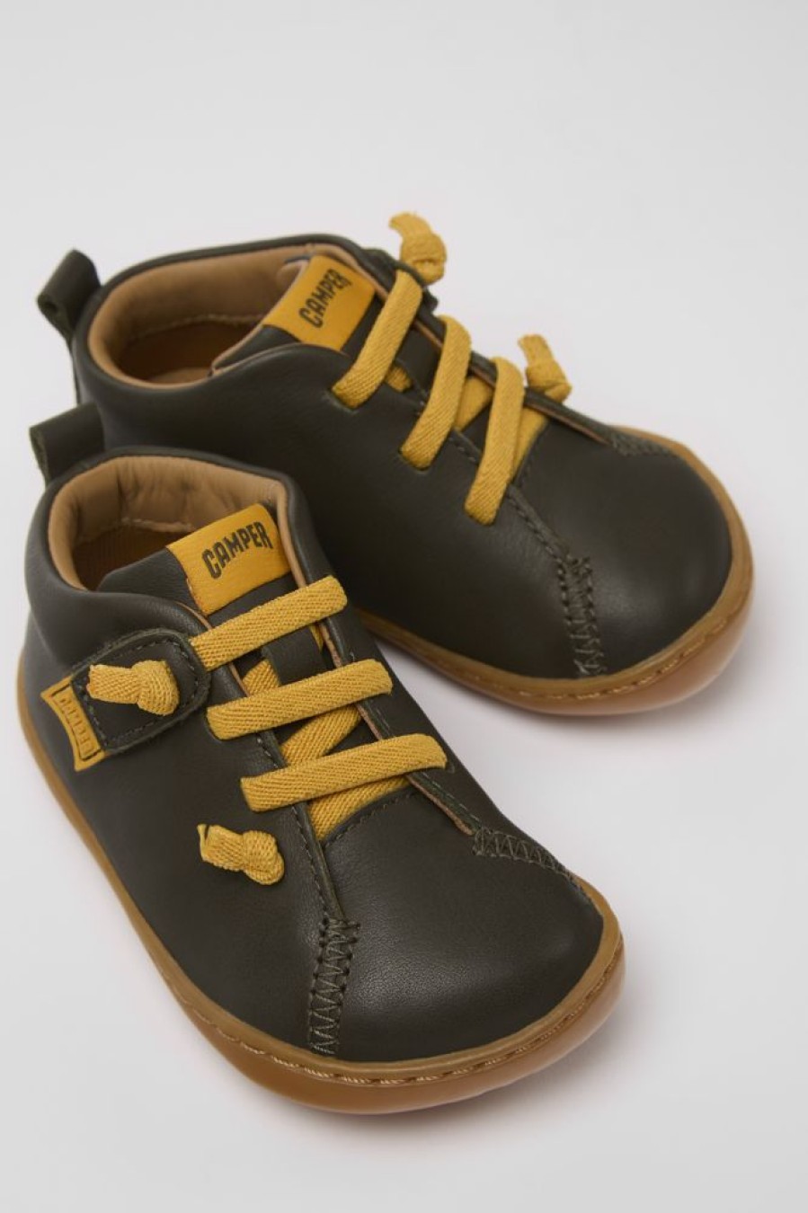 Kinder CamperLab Stiefel | Gruner Lederschuh