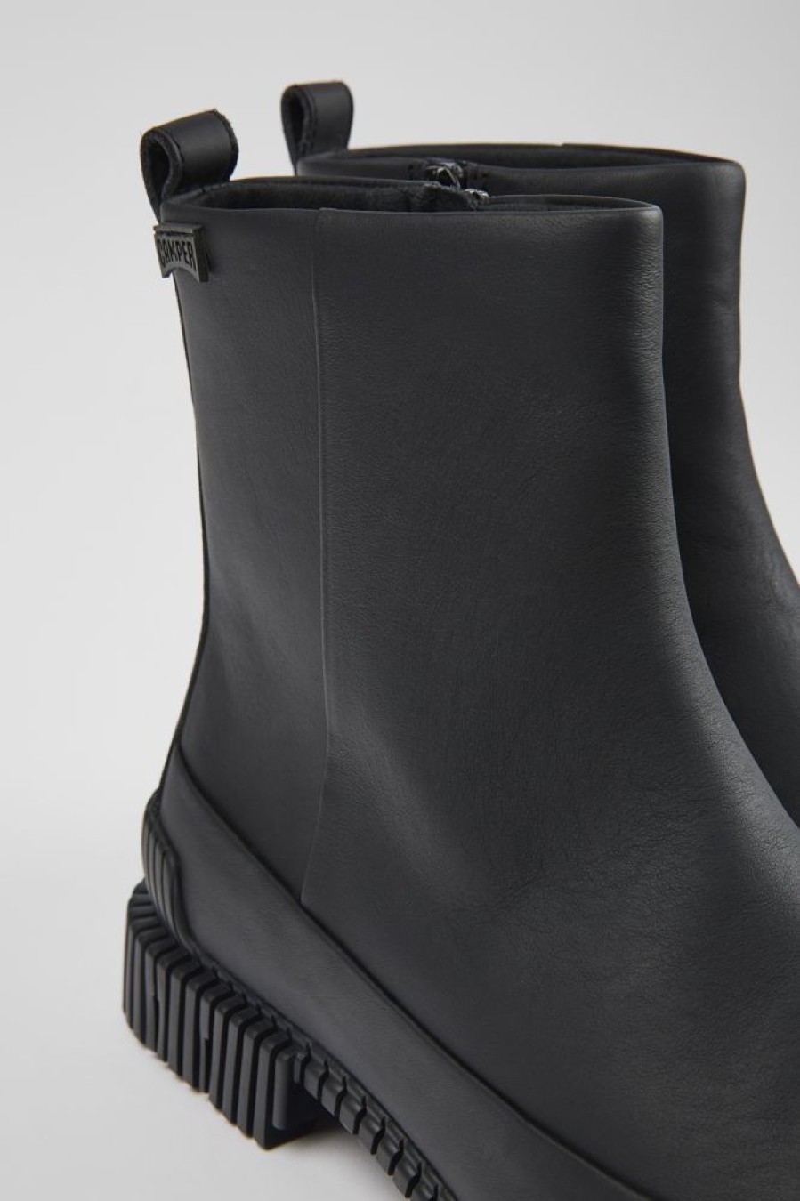 Damen CamperLab Stiefeletten | Schwarzer Damenstiefel Aus Leder