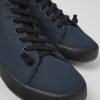 Herren CamperLab Stiefeletten | Marineblauer Herrensneaker Aus Textil