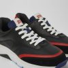 Damen CamperLab Sneaker | Damensneaker Aus Leder Und Textil In Schwarz Und Rot