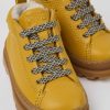 Kinder CamperLab Stiefel | Gelber Schnurstiefel Aus Leder