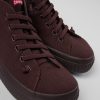 Herren CamperLab Lassige Schuhe | Weinroter Herrensneaker Aus Recyclingbaumwolle