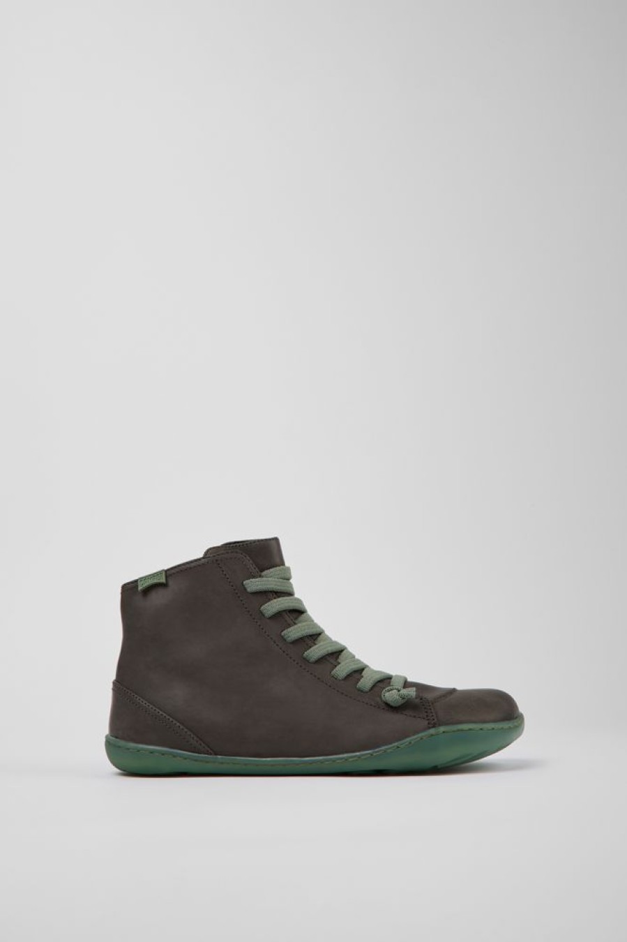 Damen CamperLab Stiefeletten | Graue Damenstiefelette Aus Leder