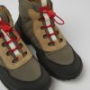 Kinder CamperLab Stiefel | Braune Stiefelette Aus Textil Und Nubukleder