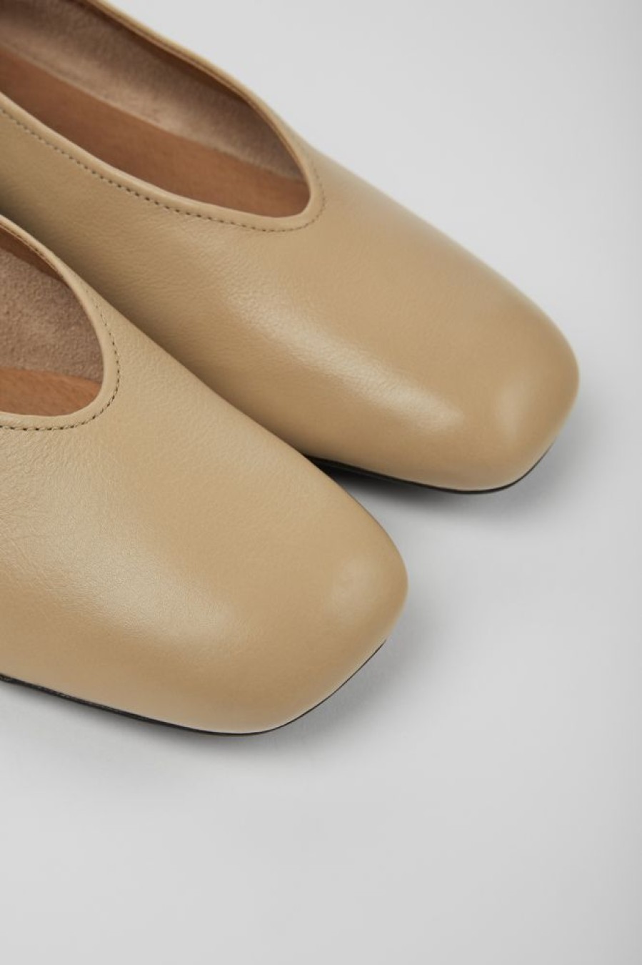 Damen CamperLab Sneaker | Beige Damenballerinas Aus Leder