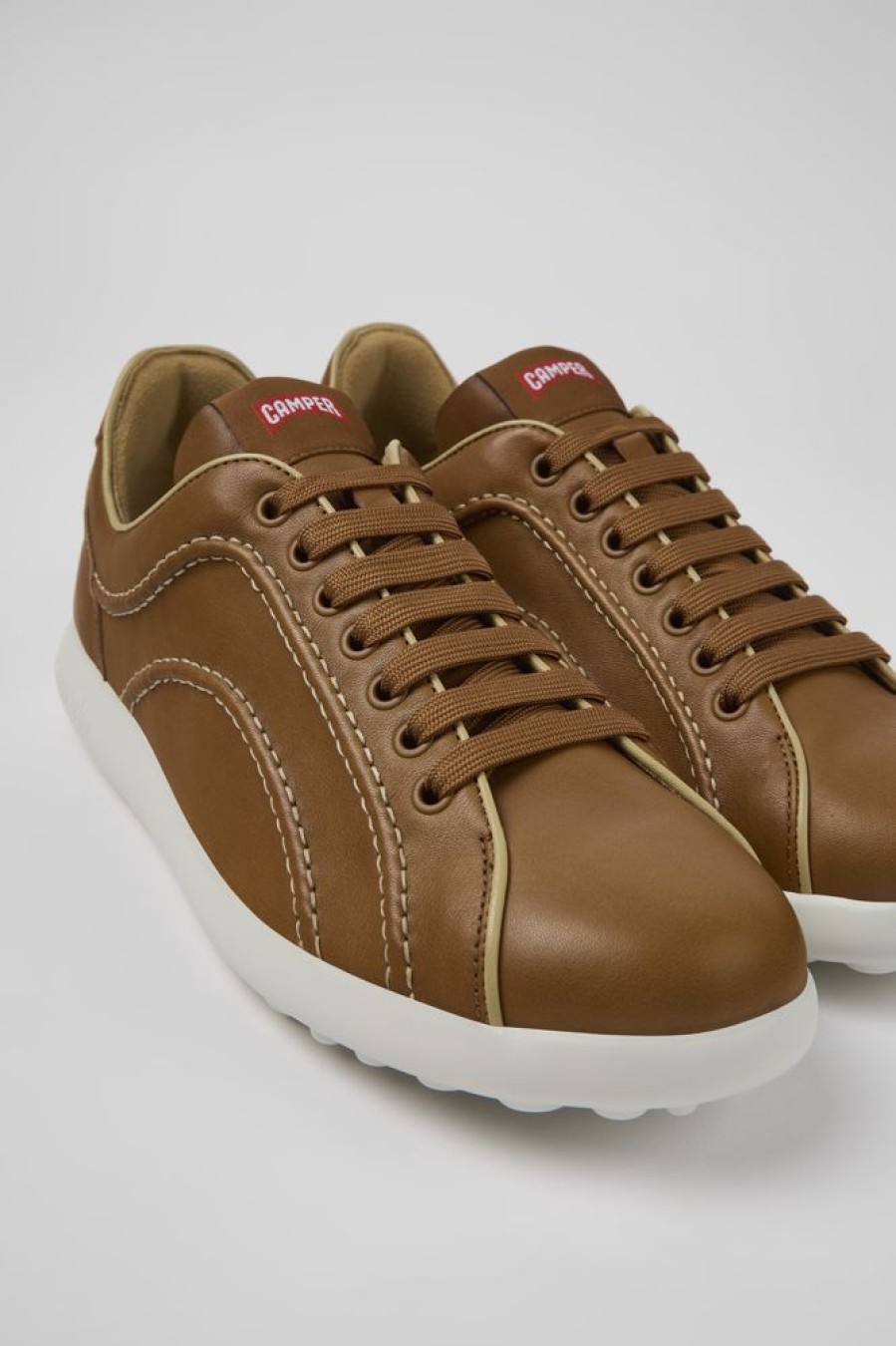 Herren CamperLab Sneaker | Brauner Herrensneaker Aus Leder