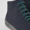 Herren CamperLab Lederfreie Schuhe | Blaue Herrenstiefelette Aus Textil