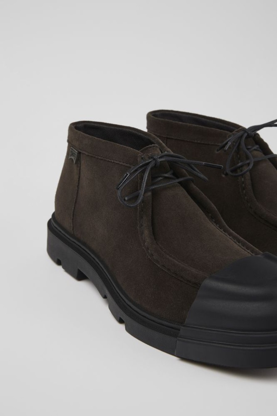 Damen CamperLab Stiefeletten | Grauer Damenschuh Aus Nubukleder