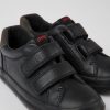 Kinder CamperLab Schuhe Fur Die Schule | Schwarzer Kindersneaker Aus Leder Und Nubukleder