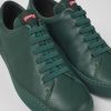 Herren CamperLab Lassige Schuhe | Gruner Herrensneaker Aus Leder