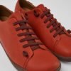 Herren CamperLab Lassige Schuhe | Roter Herrenschuh Aus Leder