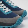 Kinder CamperLab Schnurschuhe | Blauer Kindersneaker Aus Leder Und Textil