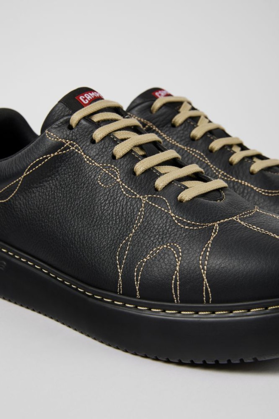 Herren CamperLab Sneaker | Schwarzer Herrensneaker Aus Leder