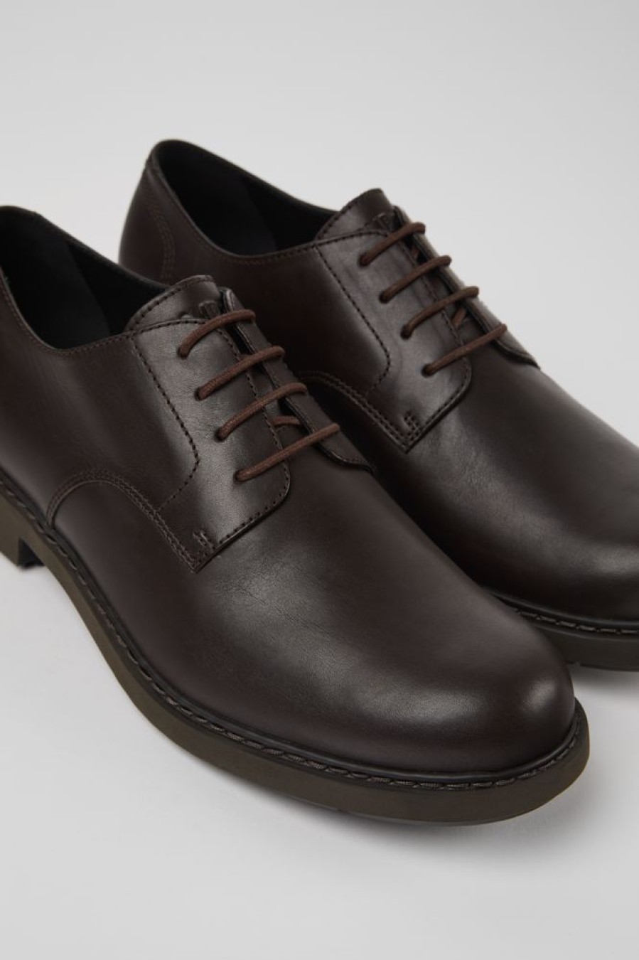 Herren CamperLab Elegante Schuhe | Klassischer Blucher Fur Herren In Braun