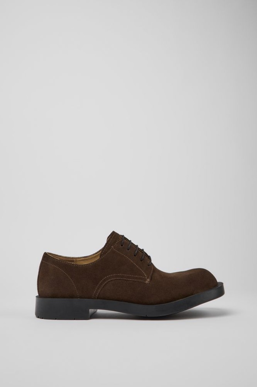 Herren CamperLab Elegante Schuhe | Brauner Herrenschuh Aus Nubukleder