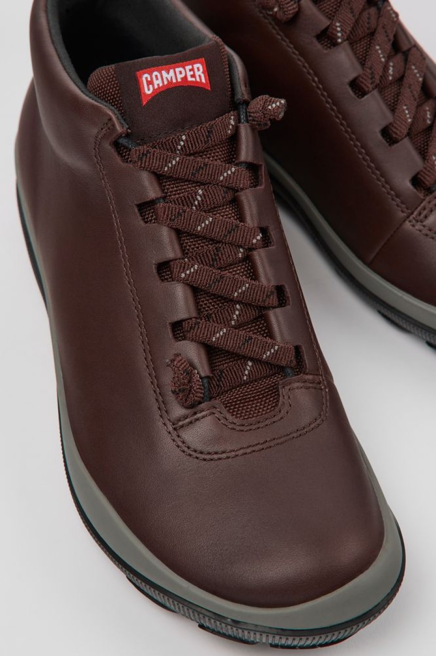 Damen CamperLab Stiefeletten | Weinroter Damensneaker Aus Leder