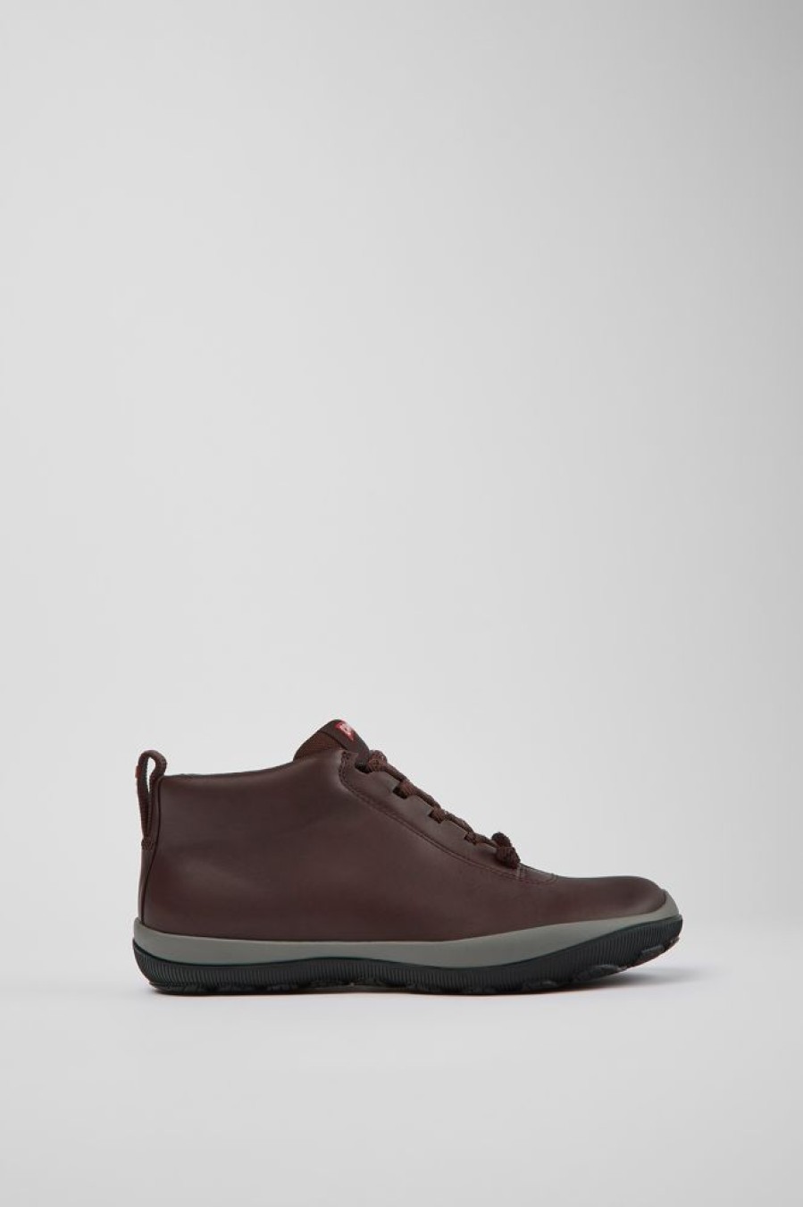 Damen CamperLab Stiefeletten | Weinroter Damensneaker Aus Leder