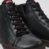 Herren CamperLab Lassige Schuhe | Schwarze Herrenstiefelette Aus Leder