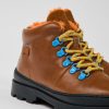 Kinder CamperLab Stiefel | Brauner Schnurstiefel Aus Leder Und Nubukleder