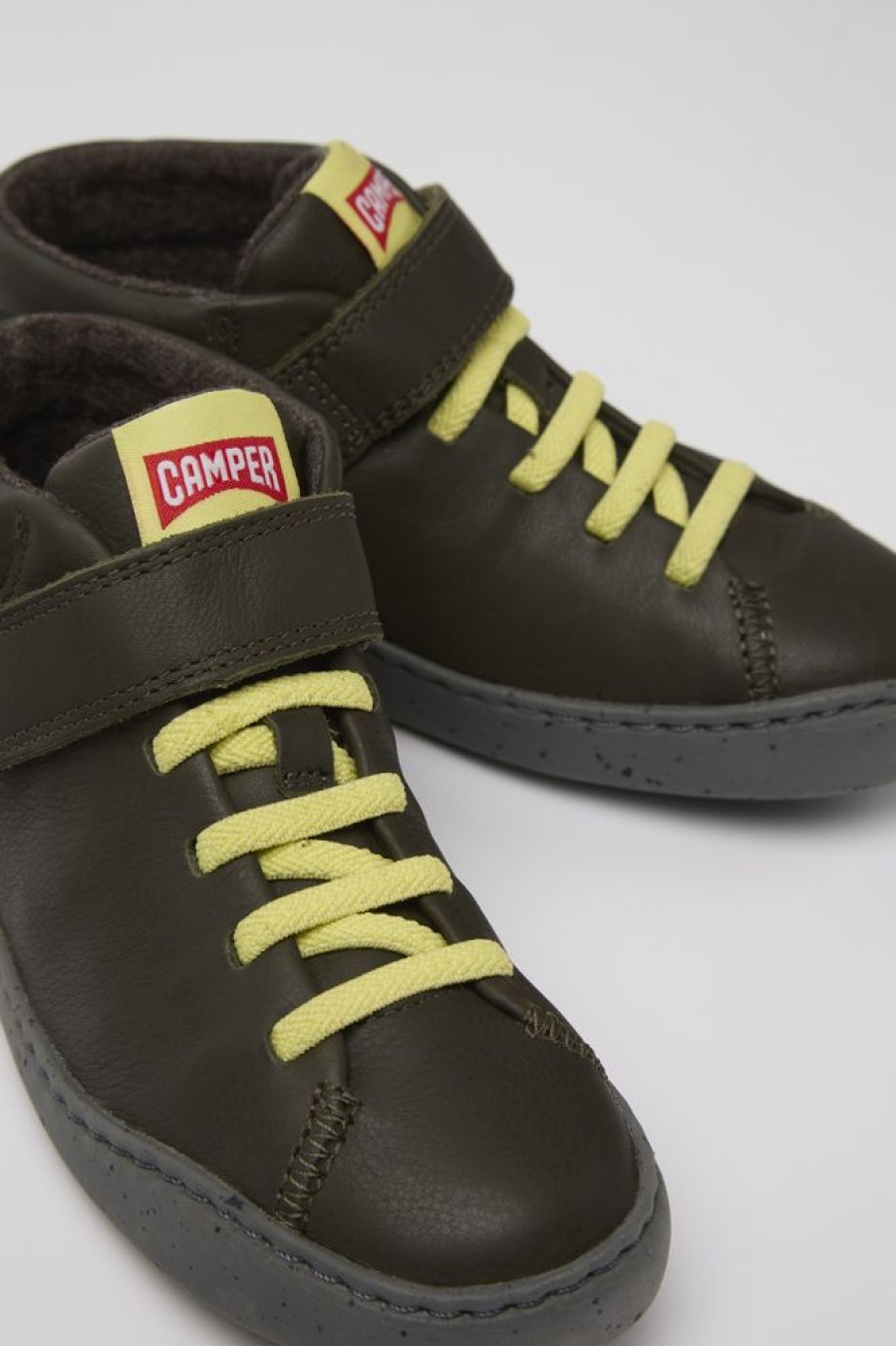 Kinder CamperLab Stiefel | Gruner Lederstiefel