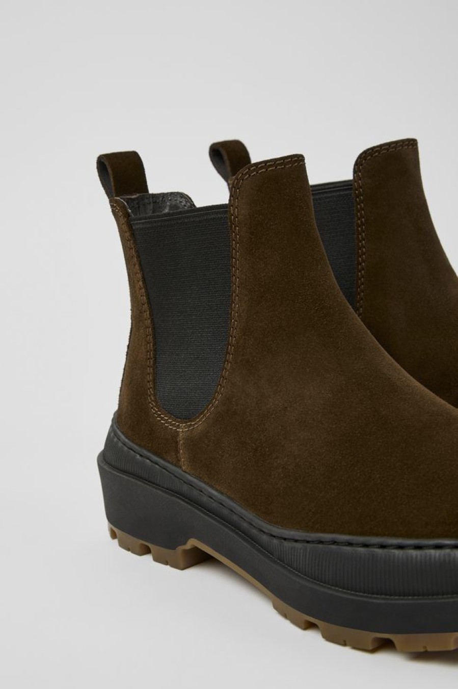 Damen CamperLab Stiefeletten | Braune Damenstiefelette Aus Nubukleder