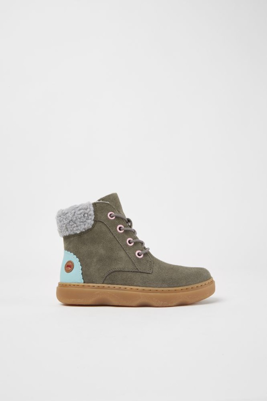 Kinder CamperLab Stiefel | Dunkelgrune Stiefelette