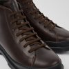 Herren CamperLab Elegante Schuhe | Dunkelbraune Herrenstiefelette Aus Leder