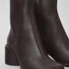 Damen CamperLab Stiefeletten | Weinroter Damenstiefel Aus Leder