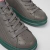 Herren CamperLab Lassige Schuhe | Grauer Herrensneaker Aus Leder