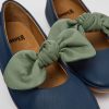 Kinder CamperLab Ballerinas | Blau-Gruner Kinderballerina Aus Leder