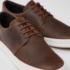 Herren CamperLab Lassige Schuhe | Brauner Herrenschuh Aus Leder