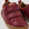 Kinder CamperLab Sneaker | Weinroter Kinderschuh Aus Leder