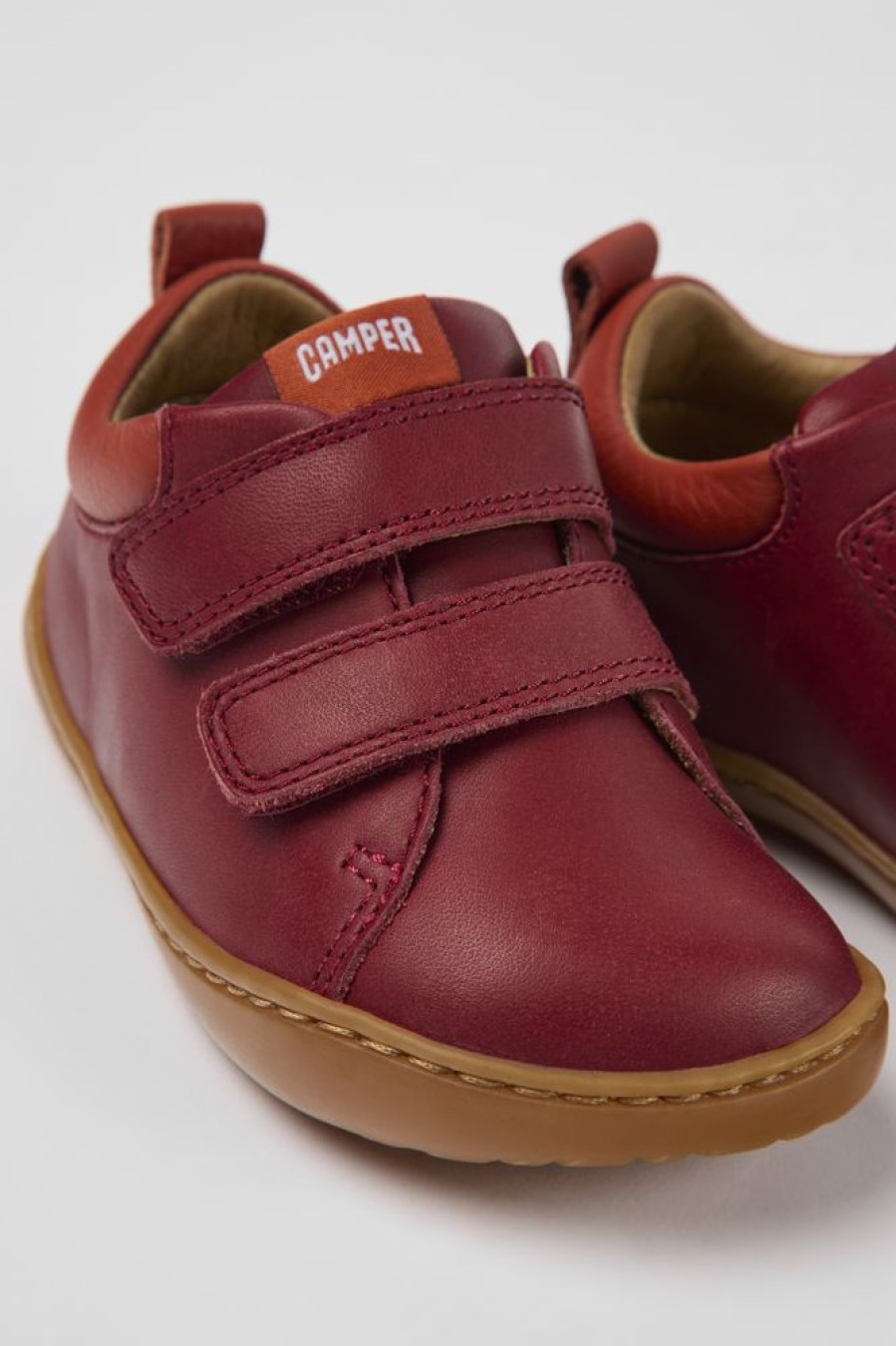 Kinder CamperLab Sneaker | Weinroter Kinderschuh Aus Leder