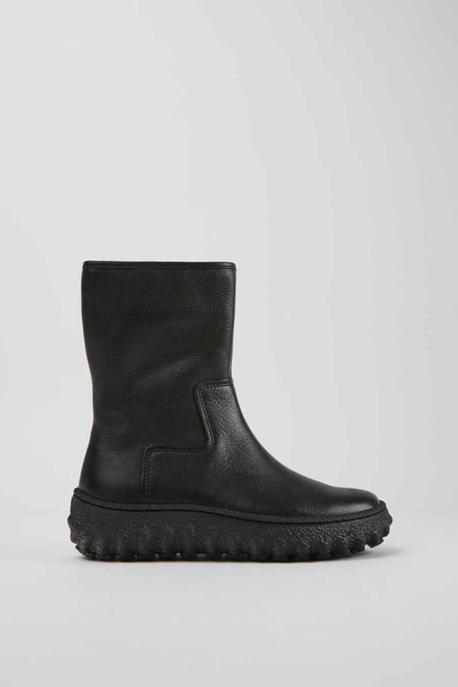 Damen CamperLab Stiefeletten | Schwarzer Damenstiefel Aus Leder