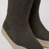 Damen CamperLab Stiefel | Grauer Damenstiefel Aus Nubukleder