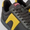 Herren CamperLab Lassige Schuhe | Grauer Herrensneaker Aus Leder Und Textil