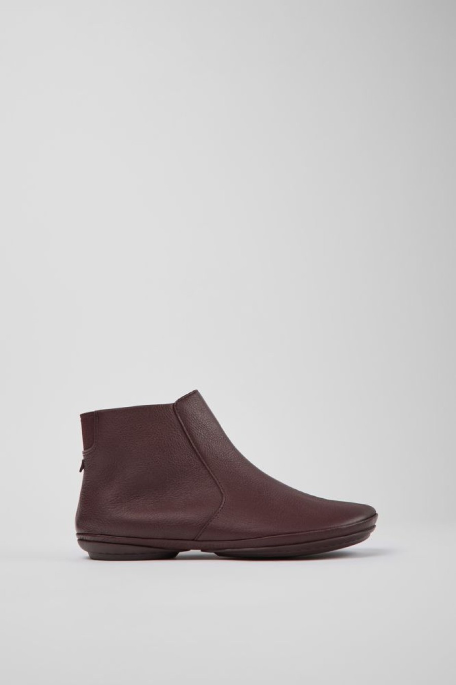 Damen CamperLab Stiefeletten | Weinrote Damenstiefelette Aus Leder