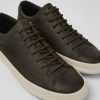 Herren CamperLab Lassige Schuhe | Grungrauer Herrenschuh Aus Leder